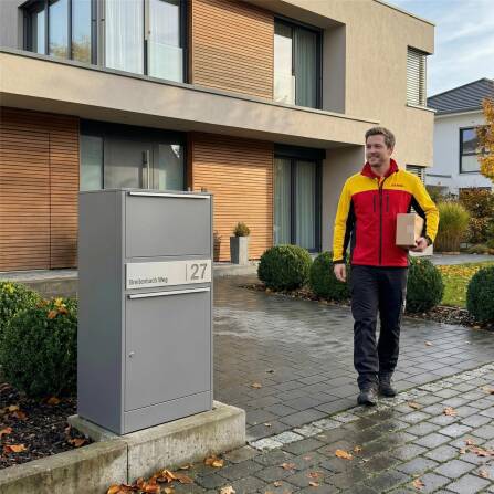 Metzler Paketbox | personalisiert mit Gravur | rostfrei | Grau | Bispo 2