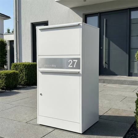 Metzler Paketbox | personalisiert mit Gravur | rostfrei | Weiß | Bispo 2