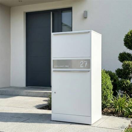 Metzler Paketbox | personalisiert mit Gravur | rostfrei | Weiß | Bispo 2