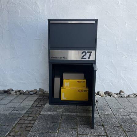 Metzler Paketbox XL personalisiert mit Gravur | Paketkasten rostfrei | Bispo Max 2