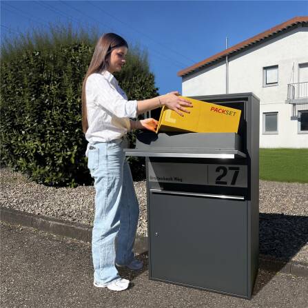 Metzler Paketbox XL personalisiert mit Gravur | Paketkasten rostfrei | Bispo Max 2