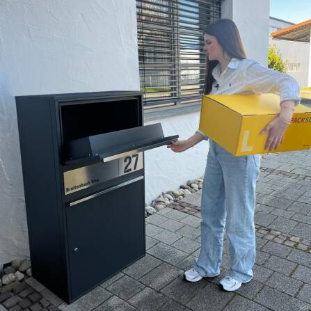 Metzler Paketbox XL personalisiert mit Gravur | Paketkasten rostfrei | Bispo Max 2