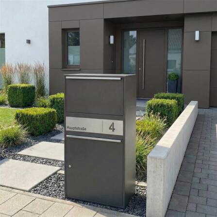 Metzler Paketbox XL personalisiert mit Gravur | Paketkasten rostfrei | Eisenglimmer | Bispo Max 2