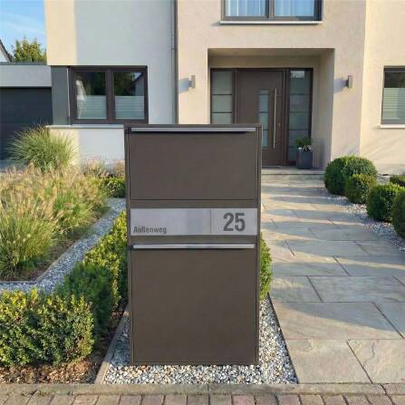 Metzler Paketbox XL personalisiert mit Gravur | Paketkasten rostfrei | Eisenglimmer | Bispo Max 2