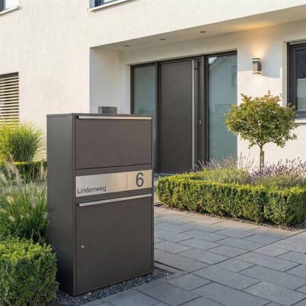 Metzler Paketbox XL personalisiert mit Gravur | Paketkasten rostfrei | Eisenglimmer | Bispo Max 2