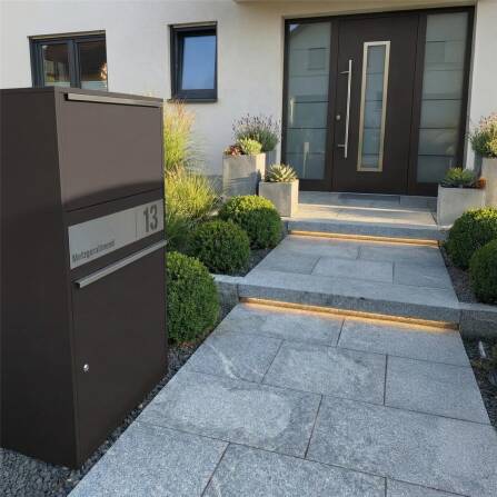 Metzler Paketbox XL personalisiert mit Gravur | Paketkasten rostfrei | Eisenglimmer | Bispo Max 2