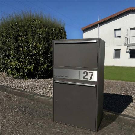 Metzler Paketbox XL personalisiert mit Gravur | Paketkasten rostfrei | Eisenglimmer | Bispo Max 2