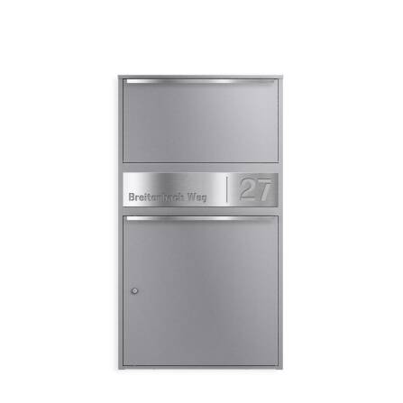 Metzler Paketbox XL personalisiert mit Gravur | Paketkasten rostfrei | Grau | Bispo Max 2