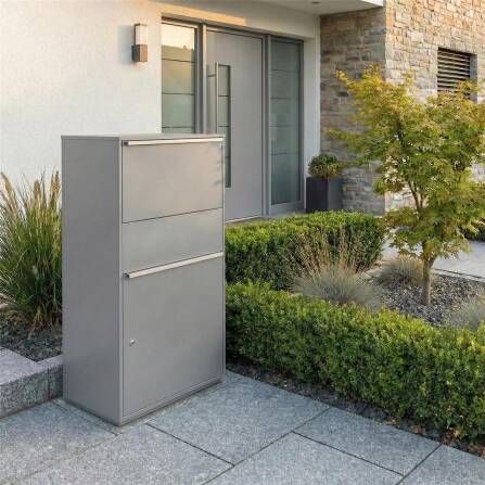 Metzler Paketbox XL | Paketkasten rostfrei | Grau | Bispo Max