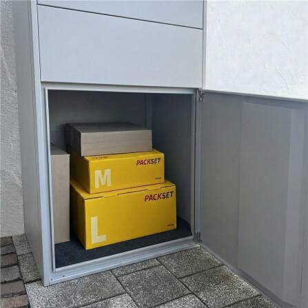 Metzler Paketbox XL mit Briefkasten | Paketkasten rostfrei | Grau | Bispo Max
