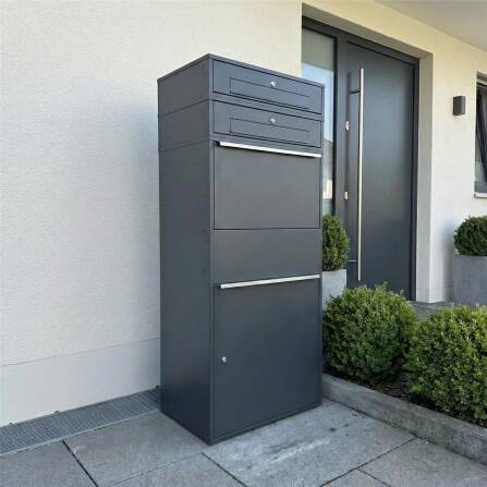 Metzler Paketbox XL mit 2 Briefkästen | Paketkasten rostfrei | Bispo Max