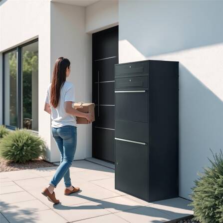Metzler Paketbox XL mit 2 Briefkästen | Paketkasten rostfrei | Bispo Max