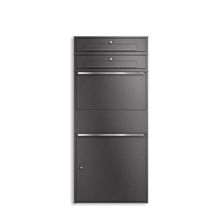 Metzler Paketbox XL mit 2 Briefkästen | Paketkasten rostfrei | Eisenglimmer | Bispo Max