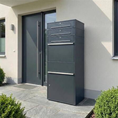 Metzler Paketbox XL mit 3 Briefkästen | Paketkasten rostfrei | Bispo Max