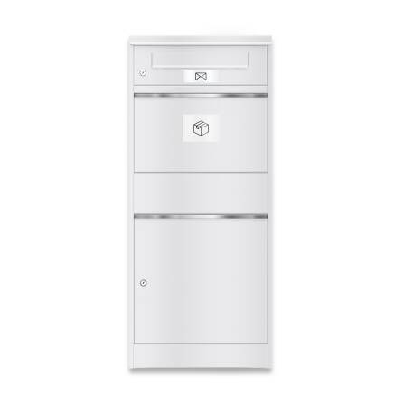 Metzler Targa in Acciaio Inox con Simbolo del Pacco per Box Pacchi