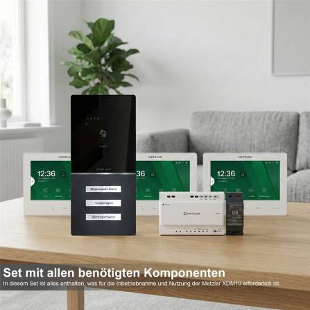 Metzler XDM10 Video-Türsprechanlage mit austauschbarem Namensschild | Komplettset | 2-Draht | 3 Klingeltaster | RAL 7016 Anthrazit | Maxior