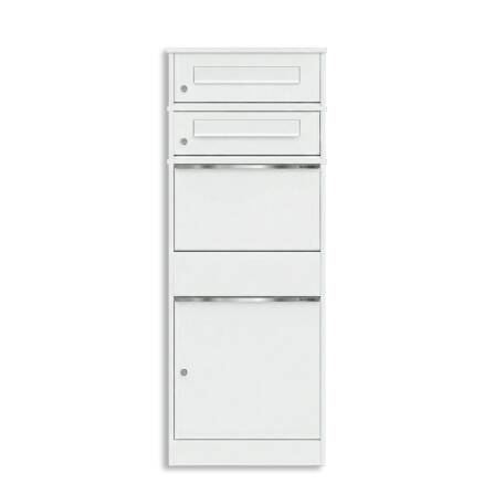Metzler cassetta della posta e pacchi con 2 cassette postali | doppio slot per lettere | per pacchi fino alla taglia M | inox | Bispo