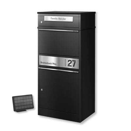 Metzler Paketbox mit Briefkasten | LED | personalisiert...