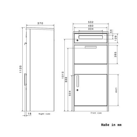 Metzler Boîte à colis et aux lettres | LED | personnalisée avec gravure | Plaques de nom en acier inoxydable | avec fente à lettres | Bispo 2