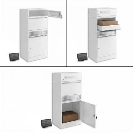 Metzler Boîte à colis et aux lettres | LED | personnalisée avec gravure | Plaques de nom en acier inoxydable | avec fente à lettres | Bispo 2