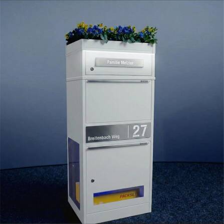 Metzler Boîte à colis et aux lettres | LED | personnalisée avec gravure | Plaques de nom en acier inoxydable | avec fente à lettres | Bispo 2
