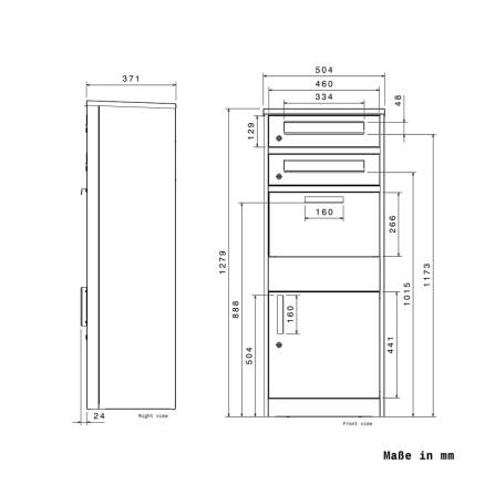 Metzler Cassetta postale e box per pacchi con LED | personalizzato con incisione | Bispo 2