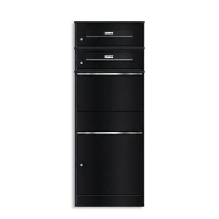 Metzler cassetta per pacchi con 2 cassette per lettere con targhette dei nomi intercambiabili | per pacchi fino alla misura M | Bispo RE