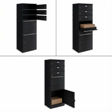 Metzler cassetta pacchi con 3 cassette postali con targhette nominative intercambiabili | per pacchi fino alla dimensione M | Bispo RE