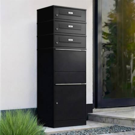 Metzler cassetta pacchi con 3 cassette postali con targhette nominative intercambiabili | per pacchi fino alla dimensione M | Bispo RE