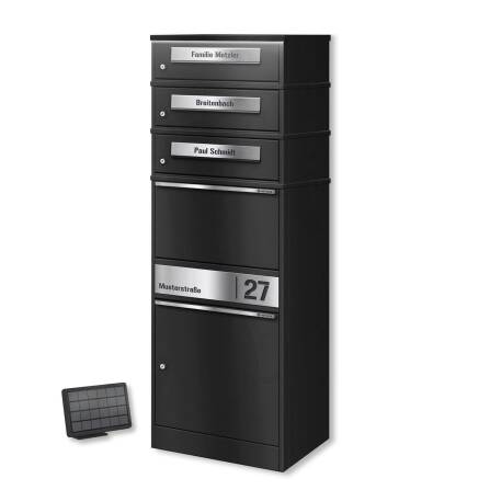 Metzler Paketbox mit 3 Briefkästen | personalisiert...