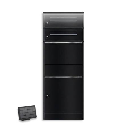 Metzler Cassetta per pacchi con due cassette postali | illuminazione a LED | doppia fessura per la posta | modello Bispo