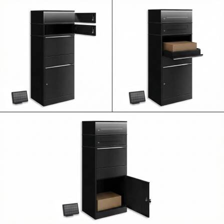 Metzler Cassetta per pacchi con due cassette postali | illuminazione a LED | doppia fessura per la posta | modello Bispo