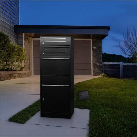 Metzler Cassetta per pacchi con due cassette postali | illuminazione a LED | doppia fessura per la posta | modello Bispo