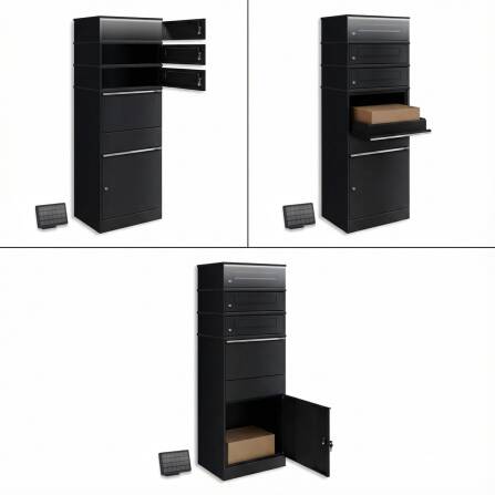 Metzler Boîtes à colis avec 3 comaprtiments pour lettres | LED | Trois fentes à lettres | Bispo