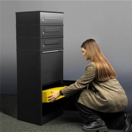 Metzler Boîtes à colis avec 3 comaprtiments pour lettres | LED | Trois fentes à lettres | Bispo