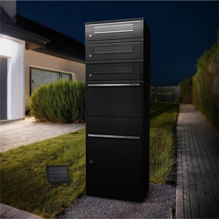 Metzler Boîtes à colis avec 3 comaprtiments pour lettres | LED | Trois fentes à lettres | Bispo