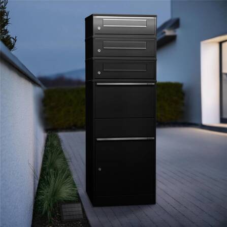 Metzler Boîtes à colis avec 3 comaprtiments pour lettres | LED | Trois fentes à lettres | Bispo