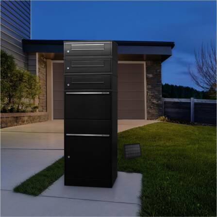 Metzler Boîtes à colis avec 3 comaprtiments pour lettres | LED | Trois fentes à lettres | Bispo