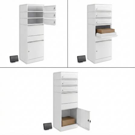 Metzler cassetta postale e pacchi con 3 cassette | LED | tripla fessura per lettere | Bispo