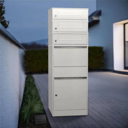 Metzler cassetta postale e pacchi con 3 cassette | LED | tripla fessura per lettere | Bispo