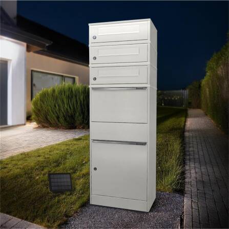 Metzler cassetta postale e pacchi con 3 cassette | LED | tripla fessura per lettere | Bispo