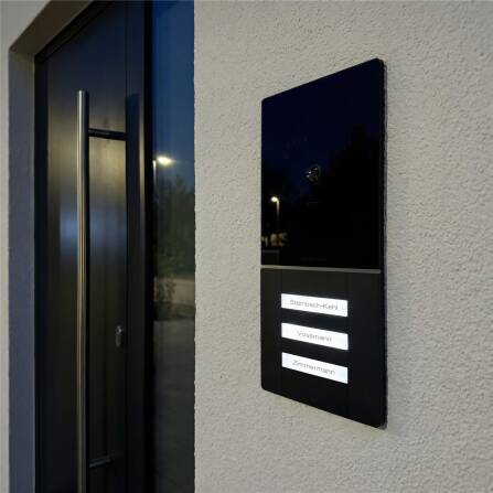 Metzler XDM10 Video-Türsprechanlage mit austauschbarem Namensschild | 2-Draht-BUS | 3 Klingeltaster | RAL 7016 Anthrazit | Maxior