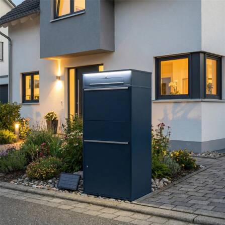 Metzler Paketbox XL mit Briefkasten | LED | RAL 7016 Anthrazit | Bispo Max 2