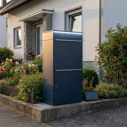 Metzler Paketbox XL mit Briefkasten | LED | RAL 7016 Anthrazit | Bispo Max 2