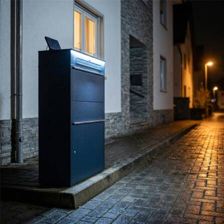 Metzler Paketbox XL mit Briefkasten | LED | RAL 7016 Anthrazit | Bispo Max 2