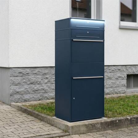 Metzler Paketbox XL mit 2 Briefkästen | LED | RAL 7016 Anthrazit | Bispo Max 2