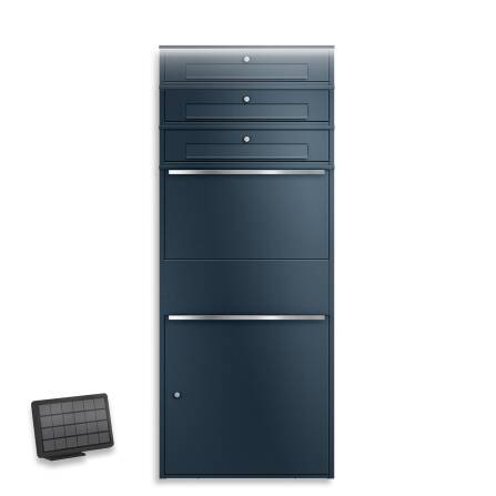 Metzler Paketbox XL mit 3 Briefkästen | LED | RAL 7016 Anthrazit | Bispo Max 2