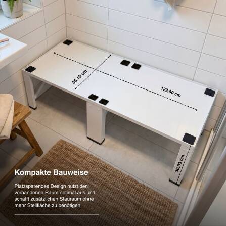 Metzler Doppelter Waschmaschinenständer | Untergestell für  Waschmaschinen & Trockner | Vibrationsdämpfend | Pulverbeschichtet in Weiß