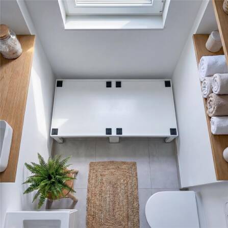 Metzler Doppelter Waschmaschinenständer | Untergestell für  Waschmaschinen & Trockner | Vibrationsdämpfend | Pulverbeschichtet in Weiß