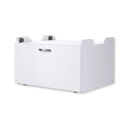 Metzler Waschmaschinenständer mit Schublade | Untergestell für Waschmaschine oder Trockner | Vibrationsdämpfend | Weiß